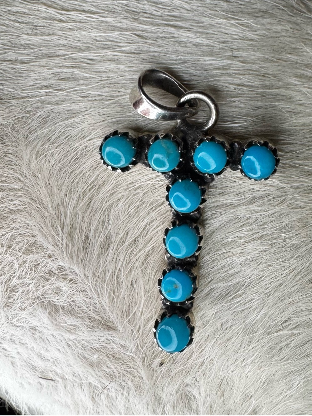 Turquoise Letter T Pendant